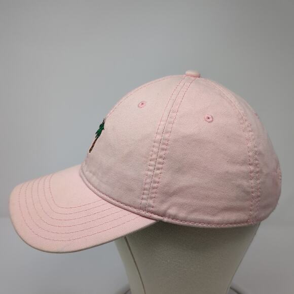Palm Tree Strapback Baseball Cap Pink One Size Embroidered Cotton Free Authority - Picture 3 of 9